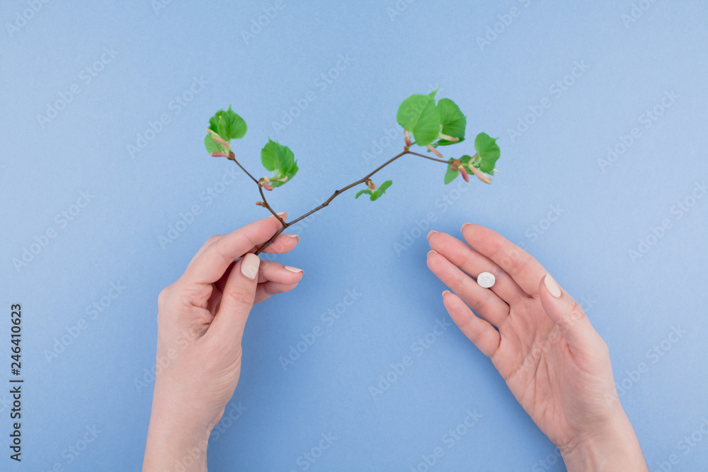 Concept of seasonal spring allergy