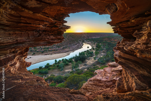 sunrise at natures window in kalbarri national park, western australia 3