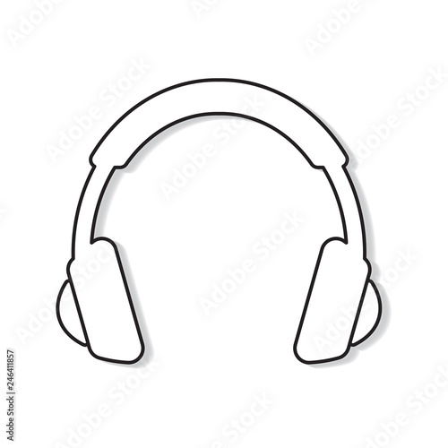 black headphones icon- vector illustration
