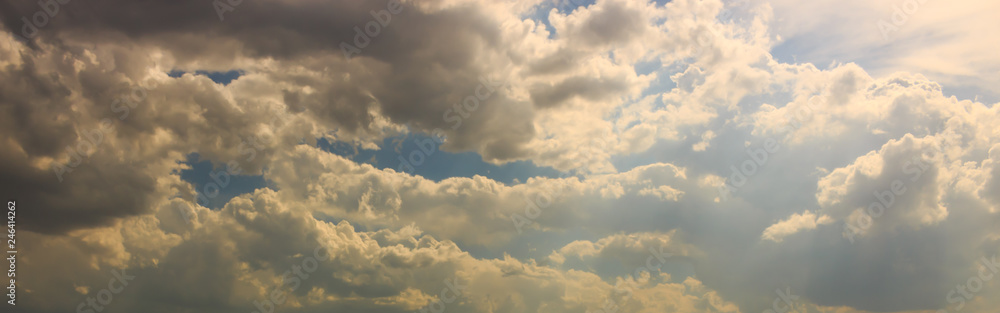 Natural background of cloudy sky on a Sunny day