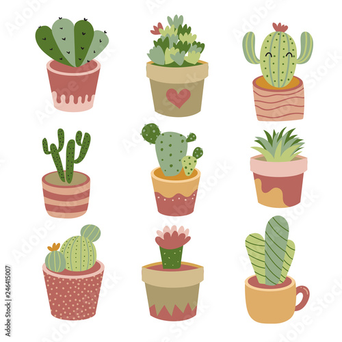 cactus collection vector design