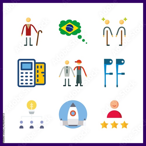 9 support icon. Vector illustration support set. point of service and elder icons for support works