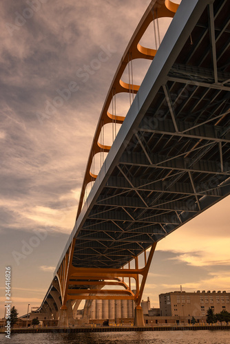 The Hoan Bridge in Milwaukee, Wisconsin at Sunset