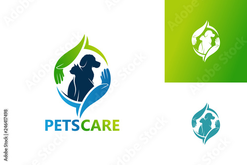 Pets Care Logo Template Design Vector, Emblem, Design Concept, Creative Symbol, Icon
