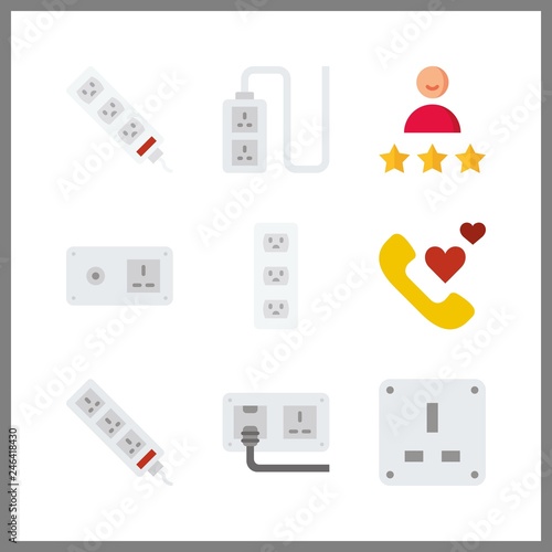 9 call icon. Vector illustration call set. phone call and socket icons for call works