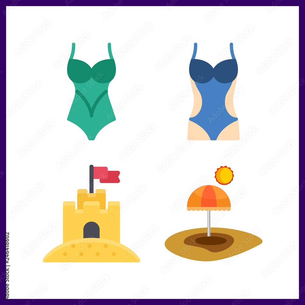 4 sand icon. Vector illustration sand set. sand castle and swimsuit icons for sand works 4 sand icon. Vector illustration sand set. sand castle and swimsuit icons for sand works