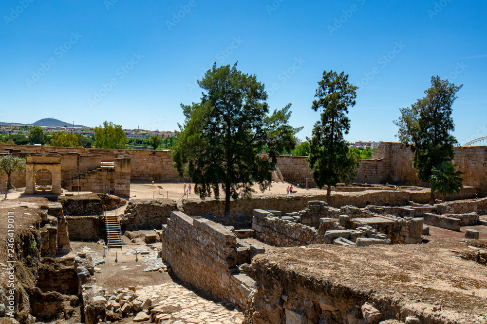 Fototapeta premium ruins of Old Arab Alcazaba of Merida, Spain