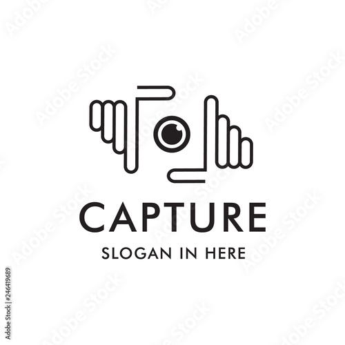 capture hand logo template design