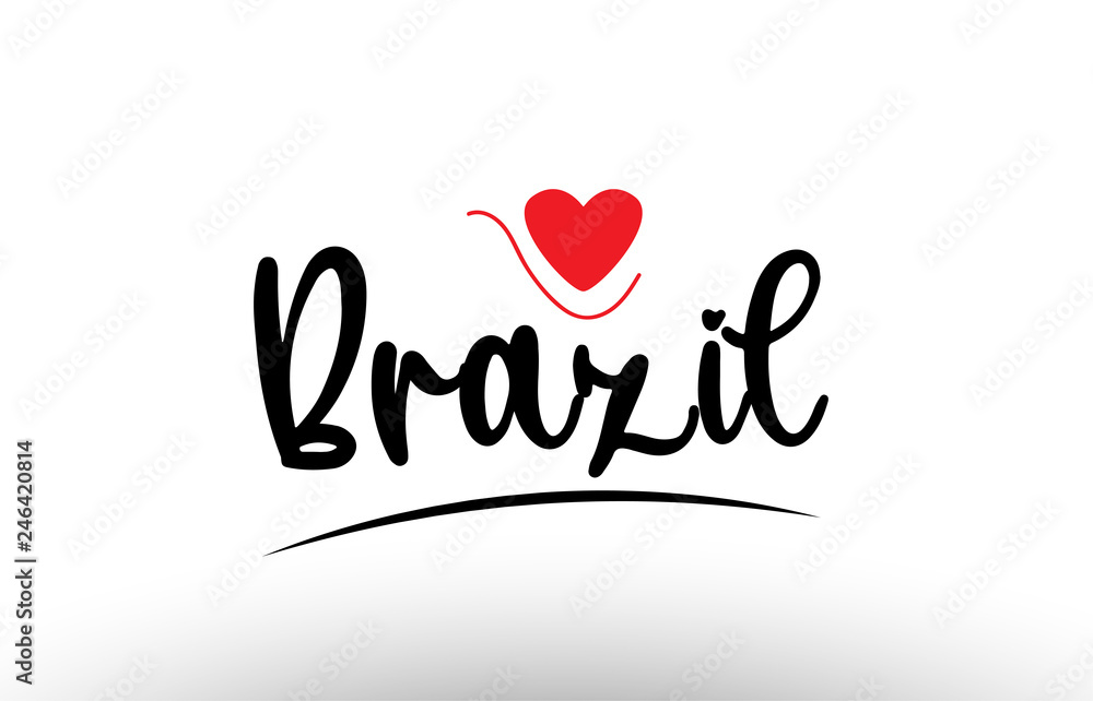 Brazil country text typography logo icon design