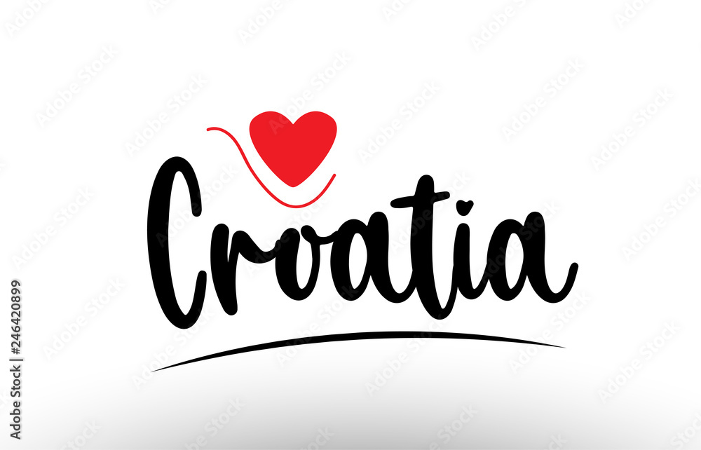 Croatia country text typography logo icon design