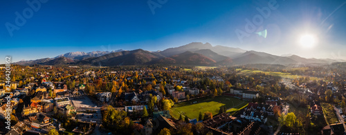 Obraz na płótnie Zakopane Tatry panorama z drona w salonie
