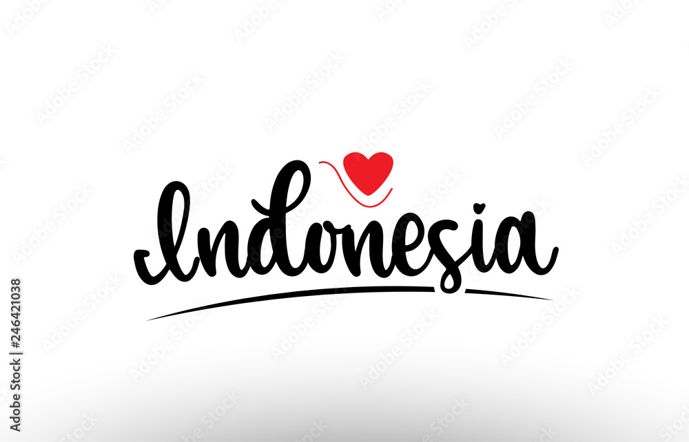 Indonesia country text typography logo icon design