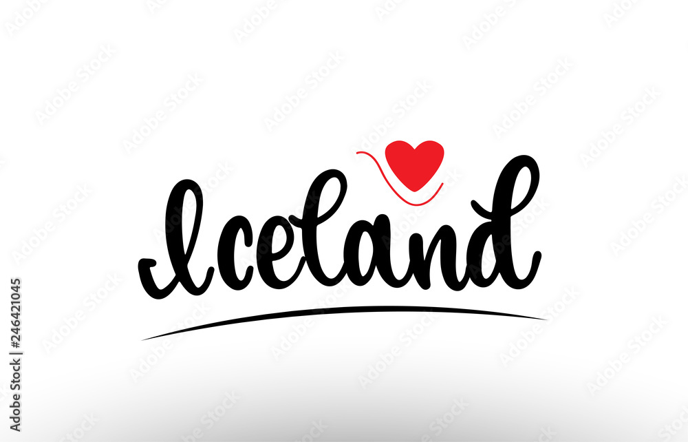 Iceland country text typography logo icon design