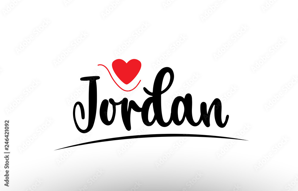 Jordan country text typography logo icon design