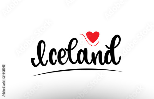 Iceland country text typography logo icon design
