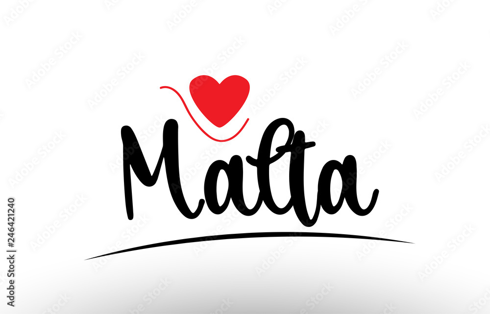 Malta country text typography logo icon design