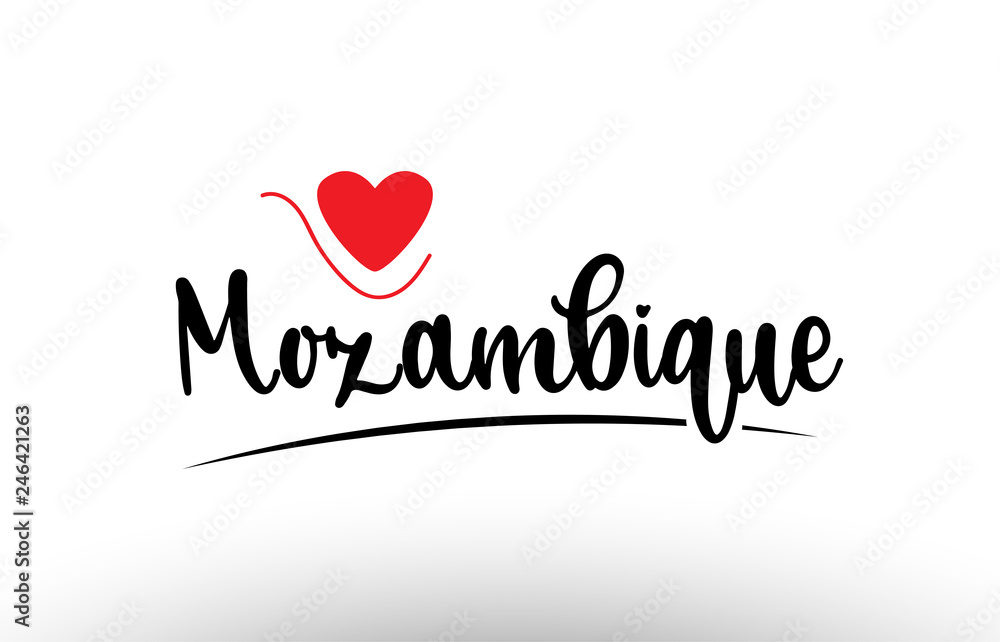 Mozambique country text typography logo icon design