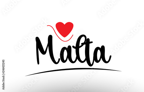 Malta country text typography logo icon design