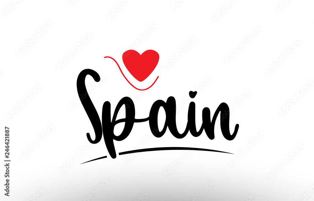 Spain country text typography logo icon design