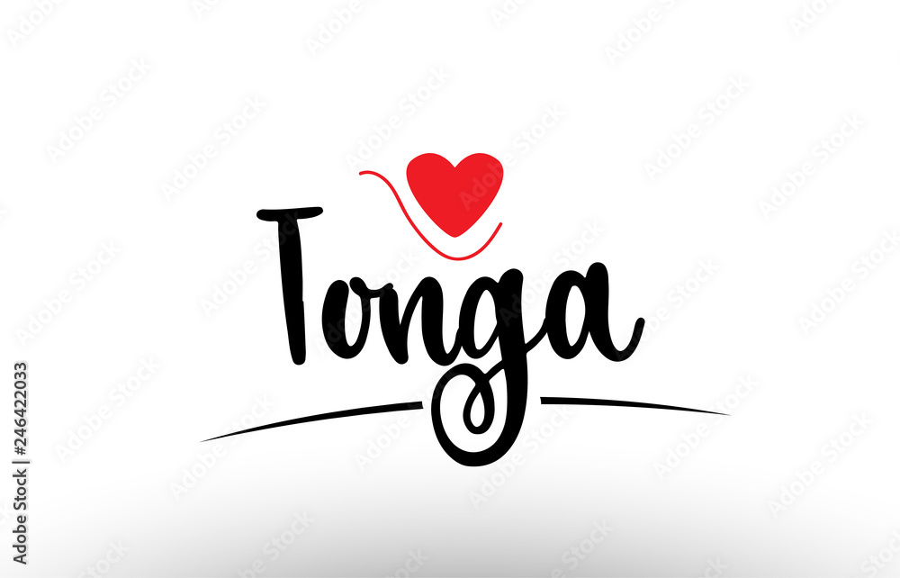 Tonga country text typography logo icon design