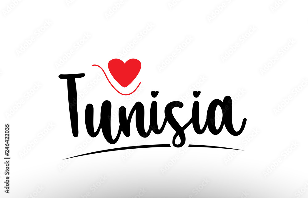Tunisia country text typography logo icon design