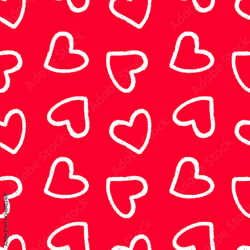 Hand drawn seamless red hea...