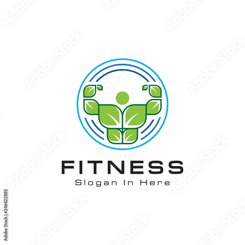 Gymnastic fitness logo template design