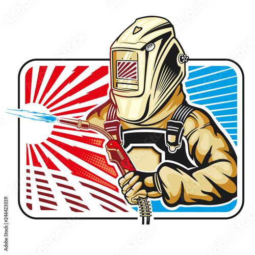 welder logo color vector