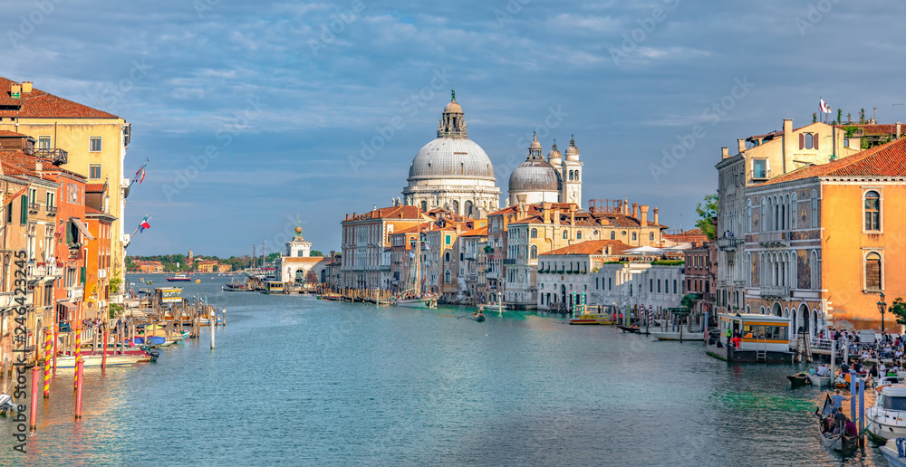 Italy beauty, cathedral Santa Maria della Salute on Grand canal in Venice, Venezia