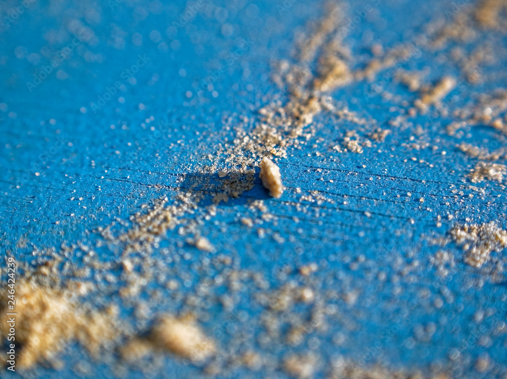 the sand on the blue Board the sand on the blue Board