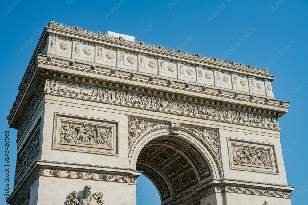 The famous Arc de Triomphe at Paris