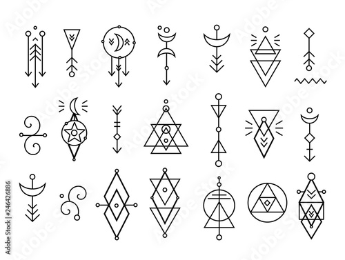 Hipster sacred geometric shapes vector set