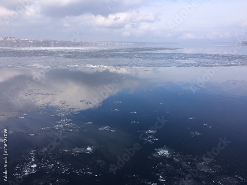 Lenin s reservoir on the Dnipro river