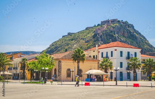 Panoramic view on beautiful city Nafplio, Greece