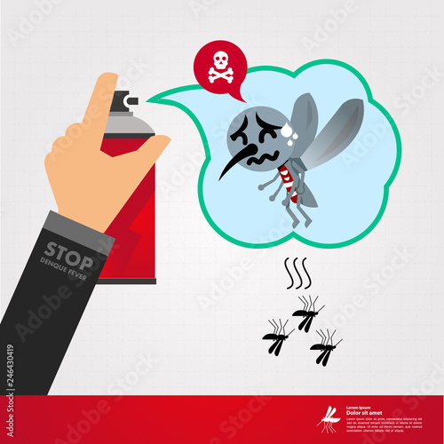 Stop denque fever and stop mosquito vector illustration.