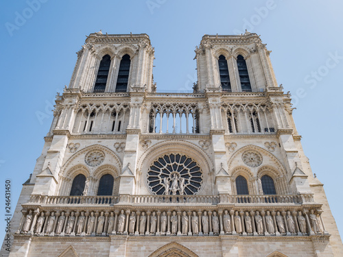 Exterior view of the famous Notre-Dame de Paris