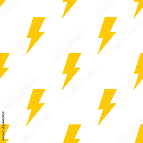 Seamless pattern with lightning bolt. Vector