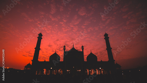 Silhouette of Jama Masjid Old Delhi, India photo