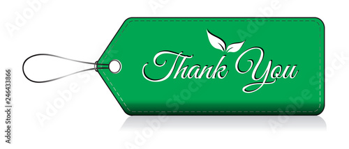 Thank you, Label thank you tag