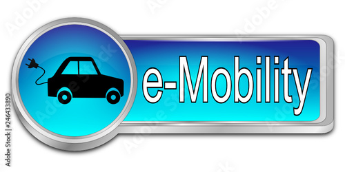 e-Mobility Button - 3D illustration