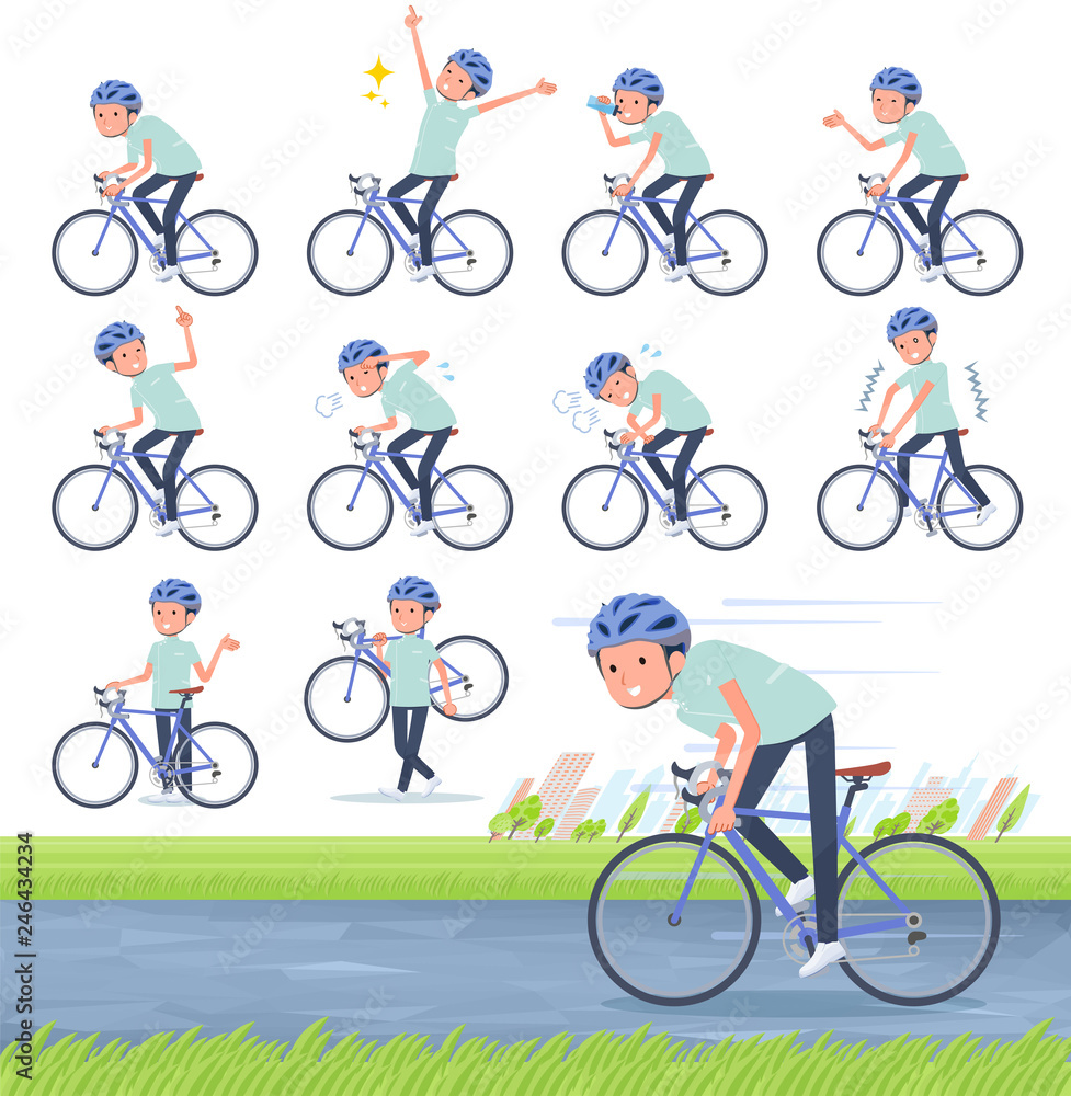 Fototapeta premium flat type chiropractor men_road bike