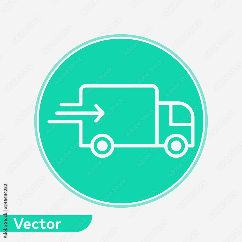 Delivery truck vector icon sign symbol