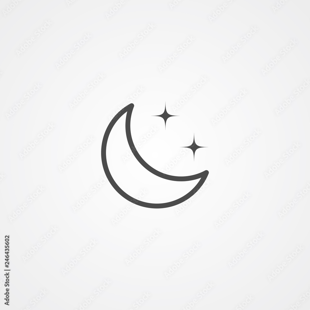 Half moon vector icon sign symbol Stock Vector Adobe Stock