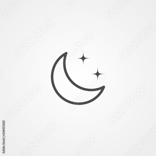 Half moon vector icon sign symbol
