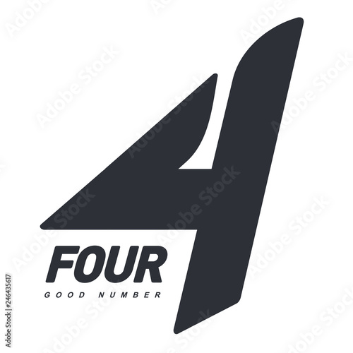 Two colors graphic number four logo templates