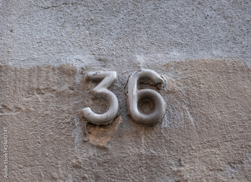 Number 36 on the wall