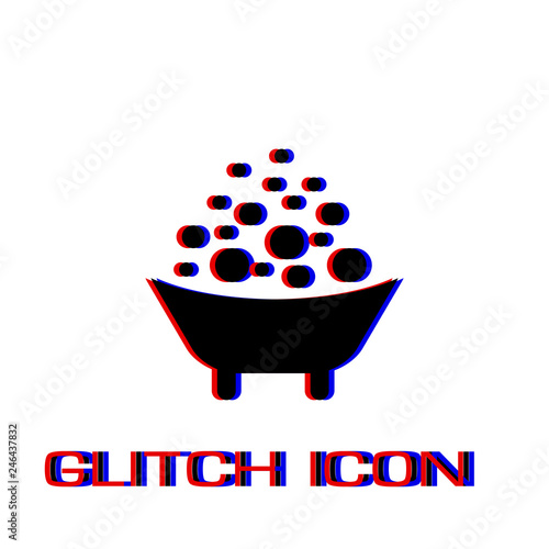 Baby bath icon flat.