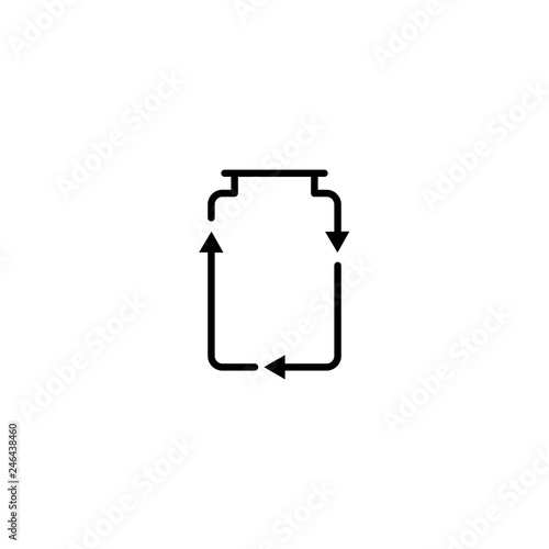 recycle jar glass logo vector icon