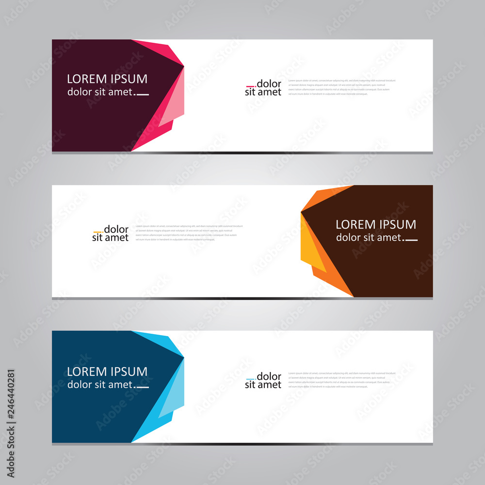 Vector abstract geometric design banner web template. Vector abstract geometric design banner web template.