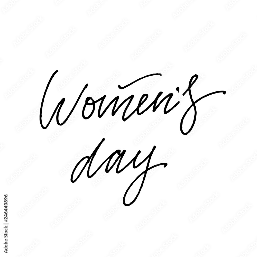 Woman s Day text design with flowers and hearts on square background. Vector illustration. Woman s Day greeting calligraphy design in pink colors. Template for a poster, cards, banner. Woman s Day text design with flowers and hearts on square background. Vector illustration. Woman s Day greeting calligraphy design in pink colors. Template for a poster, cards, banner.